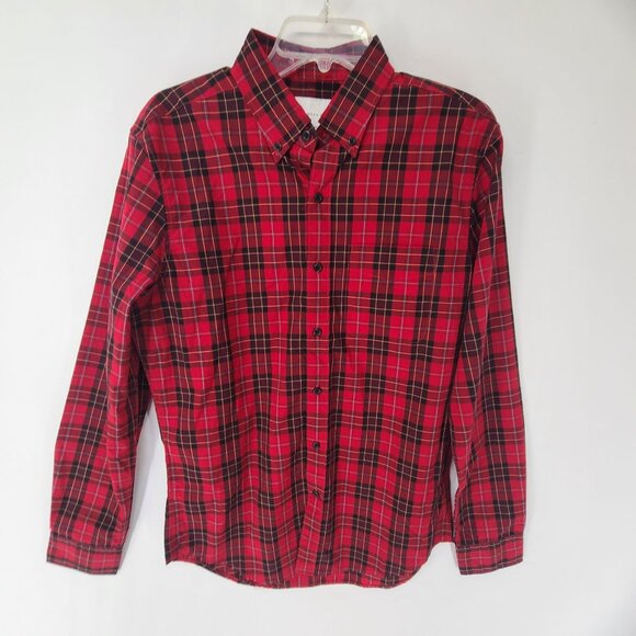 American Eagle NWT Men's Button Up Shirt Red & Black Plaid Size S - Picture 1 of 7